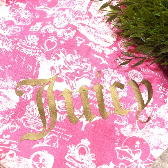 Extra Large Juicy Couture Cotton Canvas pink white tote bag beach y2k weekender - Picture 4 of 8